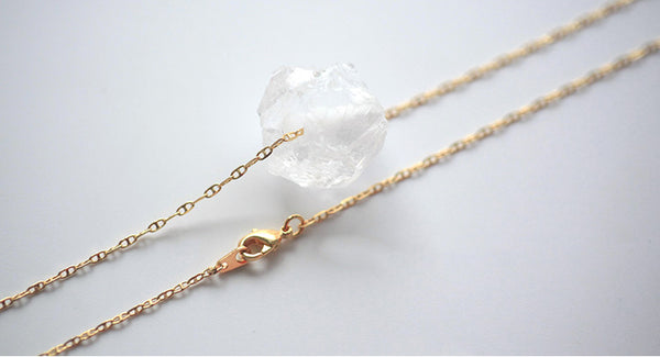 Womens Natural White Quartz Pendant Necklace For Women