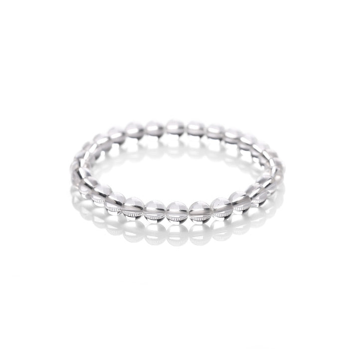 White Quartz Crystal Bead Bracelet Handmade Couples Lovers Jewelry Accessories Women Men