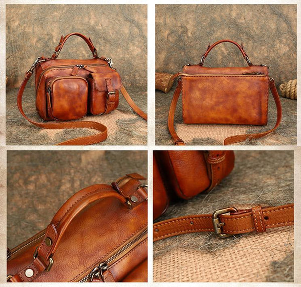 Women's Genuine Leather Satchel Handbags Cross Shoulder Bag For Women