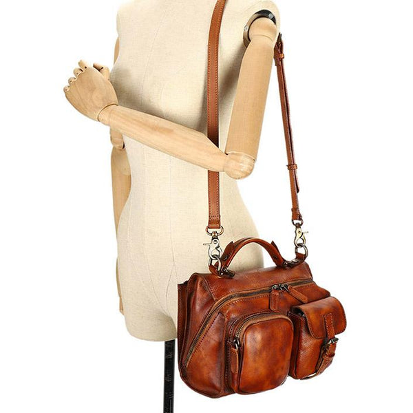 Ladies Vintage Shoulder Bags Genuine Leather Handbags For Women