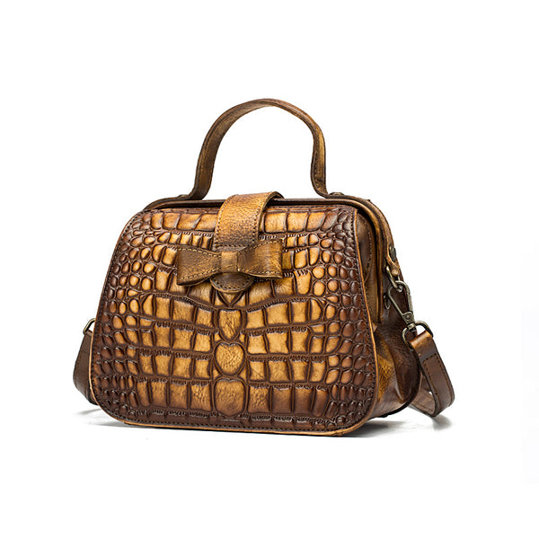 Women Doctors Bag Alligator Pattern Leather Handbags Crossbody Bags Accessories