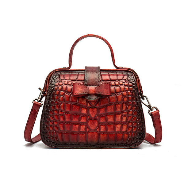 Women Doctors Bag Alligator Pattern Leather Handbags Crossbody Bags Boutique