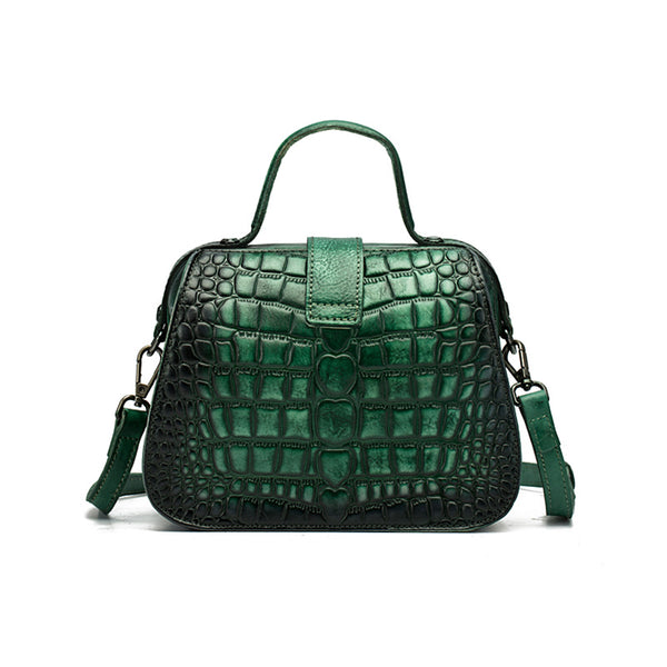 Women Doctors Bag Alligator Pattern Leather Handbags Crossbody Bags Unique