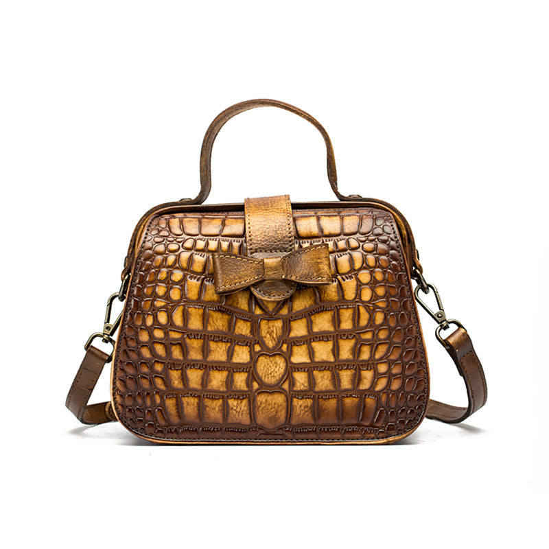 Women Doctors Bag Alligator Pattern Leather Handbags Crossbody Bags beautiful