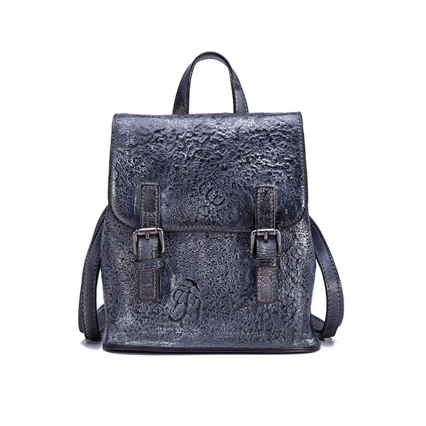 Women Dyeing Leather Backpack Handbags Cool Backpacks for Women Grey