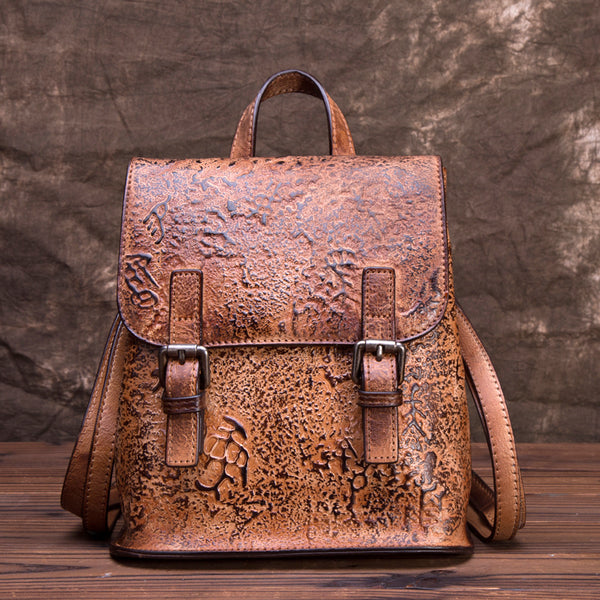 Women Dyeing Leather Backpack Handbags Cool Backpacks for Women cool