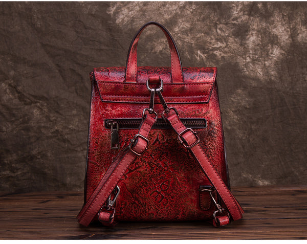 Women Dyeing Leather Backpack Handbags Cool Backpacks for Women designer