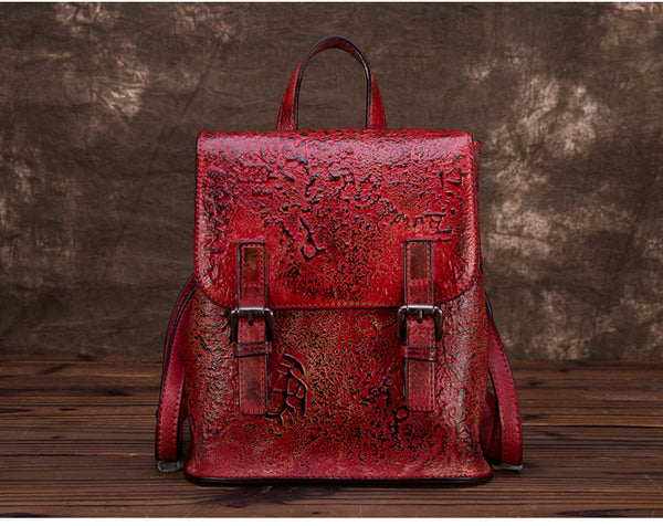 Women Dyeing Leather Backpack Handbags Cool Backpacks for Women fashion