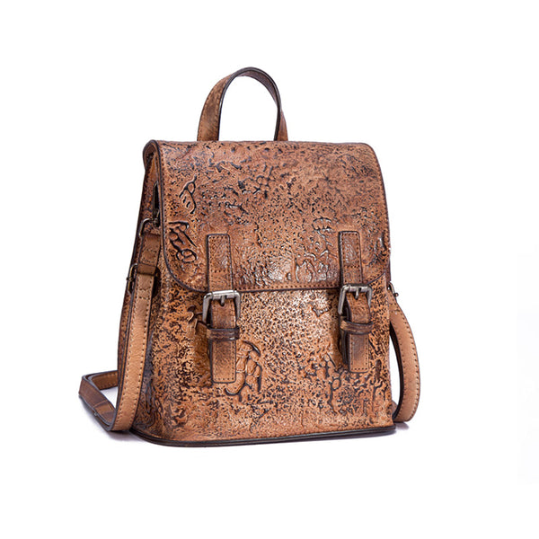 Women Dyeing Leather Backpack Handbags Cool Backpacks for Women