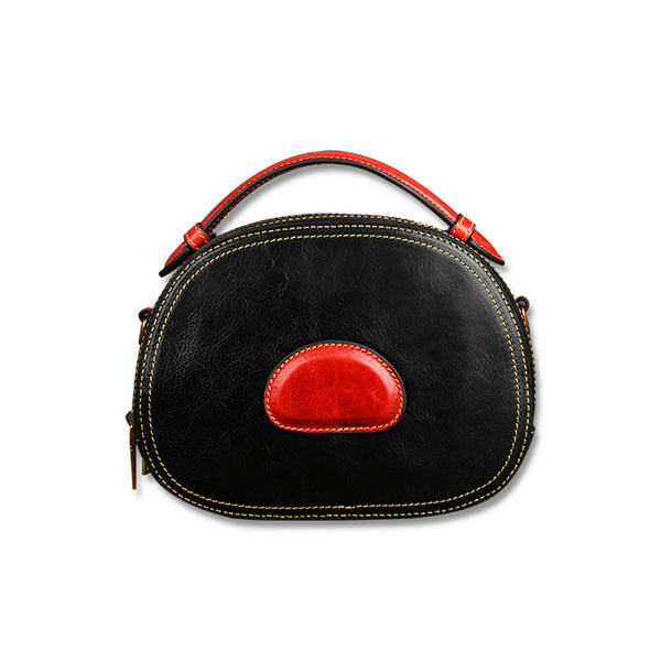 Women Genuine Leather Circle Bag Crossbody Bags Purses for Women gift idea