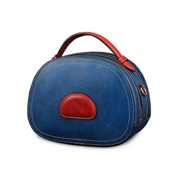 Women Genuine Leather Circle Bag Crossbody Bags Purses for Women gift