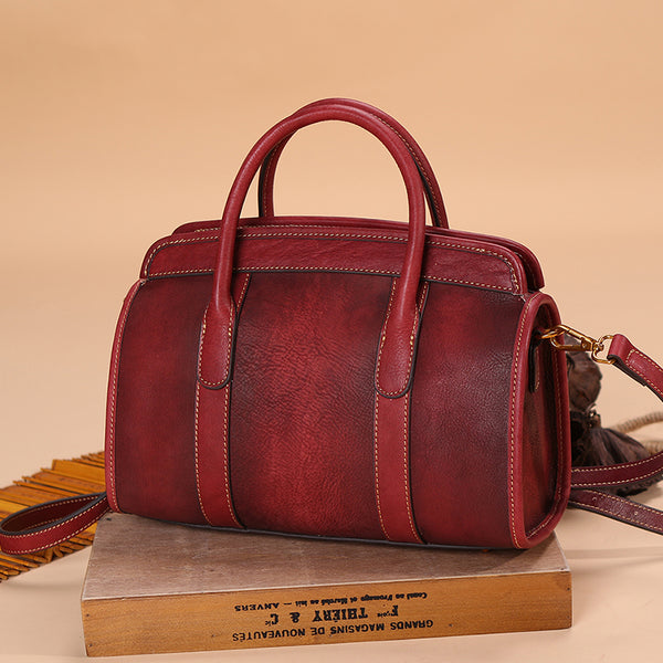 Women red Leather Handbags