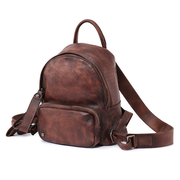 Women Leather Small Backpack Purse