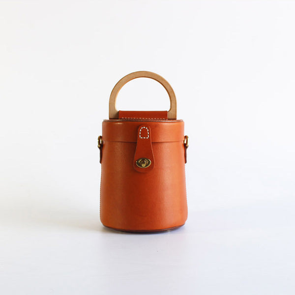 Women Vintage Leather Bucket Bag Crossbody Bags Handbags for Women