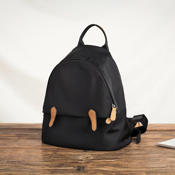 Women's Black Nylon Backpack Waterproof Rucksack For Women Affordable