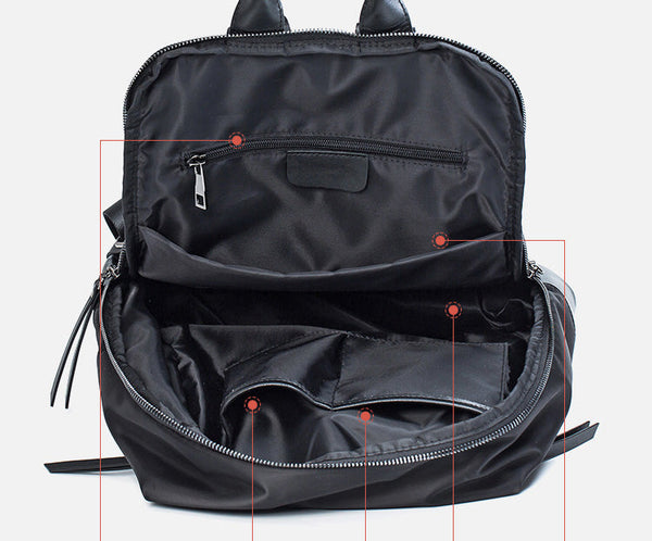 Women's Black Nylon Backpack Women's Backpacks With Laptop Compartment Cute