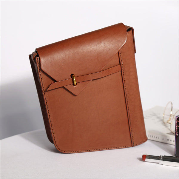 Women's Brown Leather Satchel Shoulder Bag Genuine Leather Crossbody Bags For Women Badass