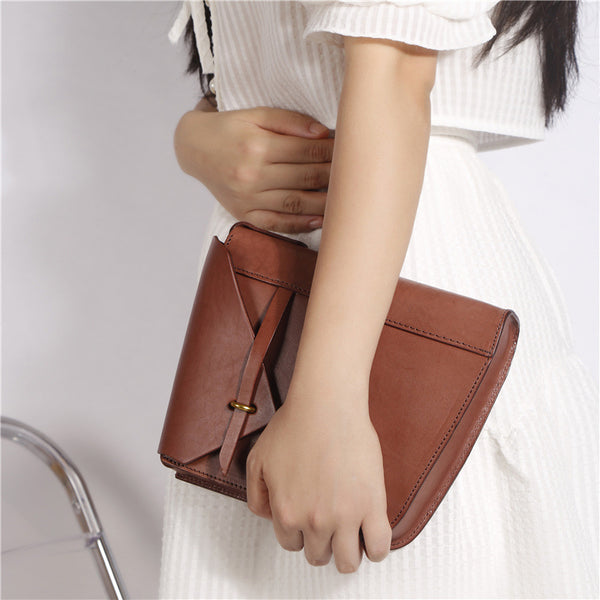 Women's Brown Leather Satchel Shoulder Bag Genuine Leather Crossbody Bags For Women Beautiful