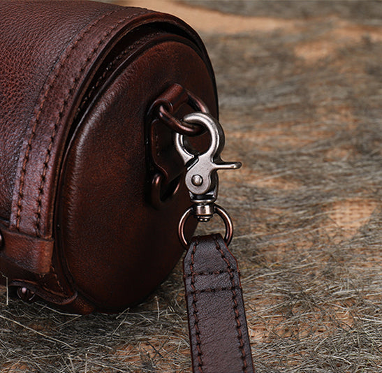 Women's Cylindric Bag Genuine Leather Shoulder Bags Details
