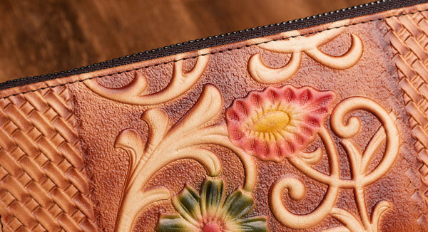 Women's Designer Embossed Leather Wallets on Sale Billfold For Women Cowhide