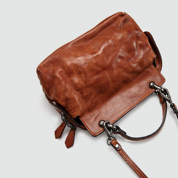 Women's Designer Tan Leather Crossbody Handbags Side Bag Purses for Womens Handmade