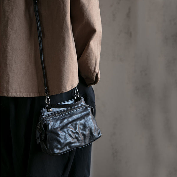 Women's Designer Tan Leather Crossbody Handbags Side Bag Purses for Womens Vintage