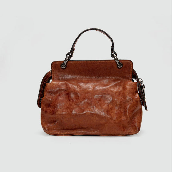 Women's Designer Tan Leather Crossbody Handbags Side Bag Purses for Womens funky