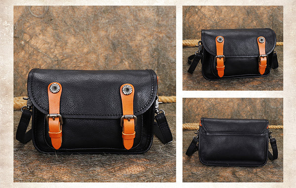 Vintage Women's Genuine Leather Crossbody Messenger Bag Satchel Purse Bag for Women Chic