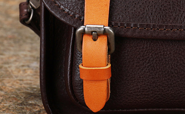Vintage Women's Genuine Leather Crossbody Messenger Bag Satchel Purse Bag for Women Durable