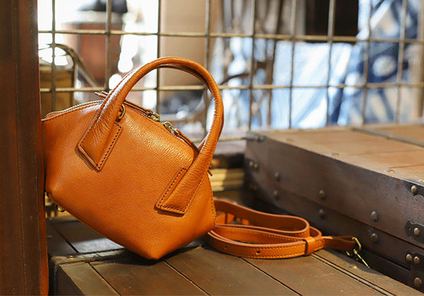 Women's Genuine Leather Handbags Crossbody Shoulder Bag For Women Brown