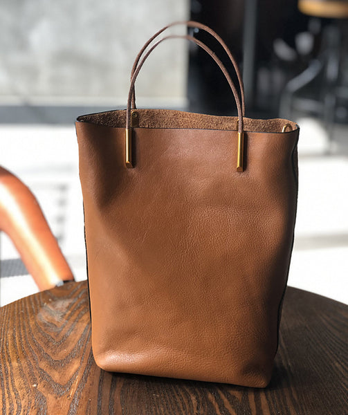 Women's Genuine Leather Tote Bags Cross Bags For Women Brown