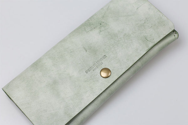 Women's Green Leather Long Wallet Billfolds Purse Ladies Leather Wallets Minimalist