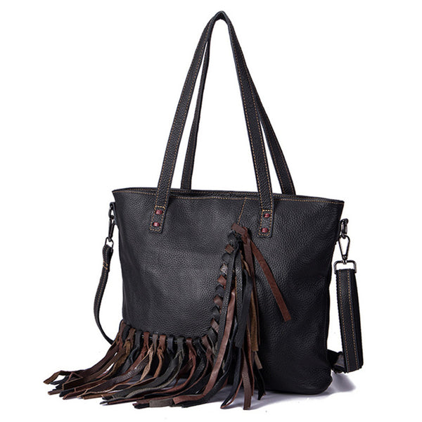 Women's Hobo Leather Fringe Handbags Purse Tote Bag With Zipper for Women Beautiful