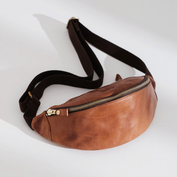 Women's Leather Chest Sling Bag Crossbody Sling Bag Cool