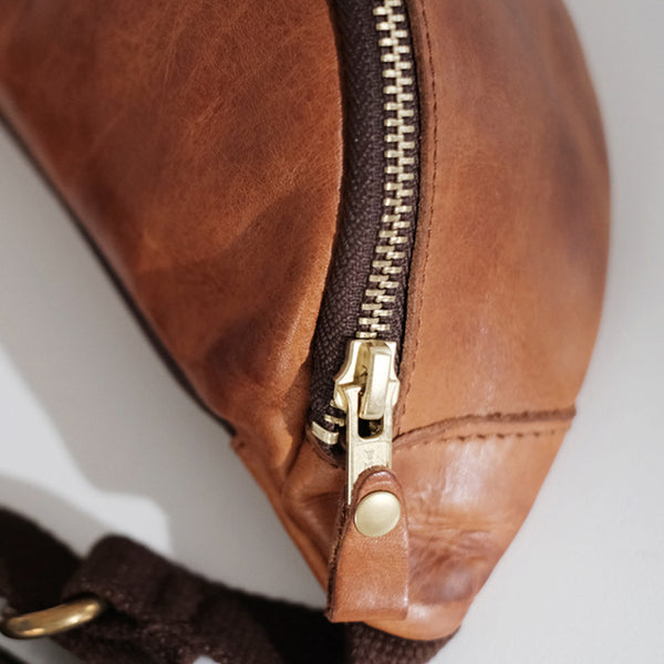 Women's Leather Chest Sling Bag Crossbody Sling Bag Funky