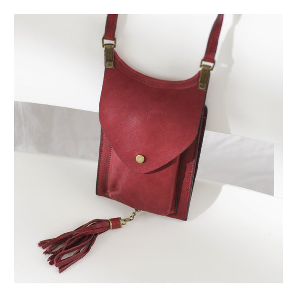 Women's Leather Crossbody Phone Bag Mini Satchel Purse Side Bag for Womens Cool