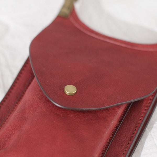 Women's Leather Crossbody Phone Bag Mini Satchel Purse Side Bag for Womens Cute
