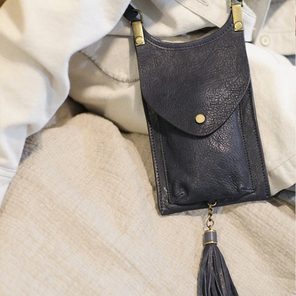 Women's Leather Crossbody Phone Bag Mini Satchel Purse Side Bag for Womens Handmade