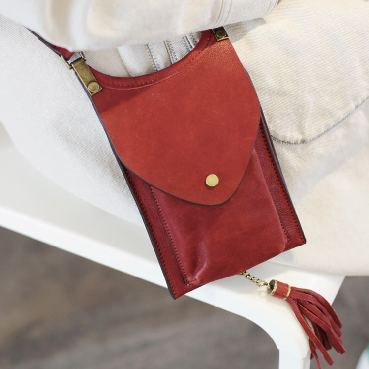 Women's Leather Crossbody Phone Bag
