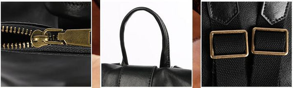 Women's Leather Laptop Backpack Purse Rucksack Bag For Women Handmade