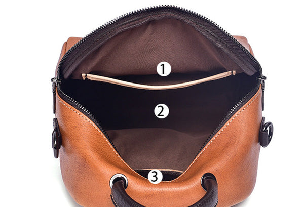 Women's Mini Leather Convertible Backpack Crossbody Bag Leather Rucksack For Women Capacity