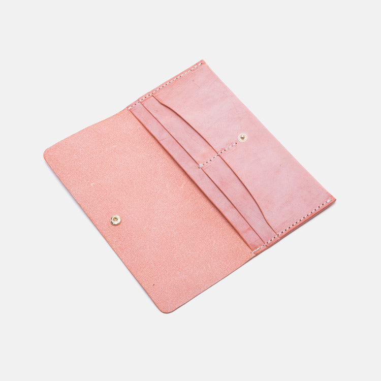 Pink long wallet, Boho wallet, Ladies wallet, Leather zipper