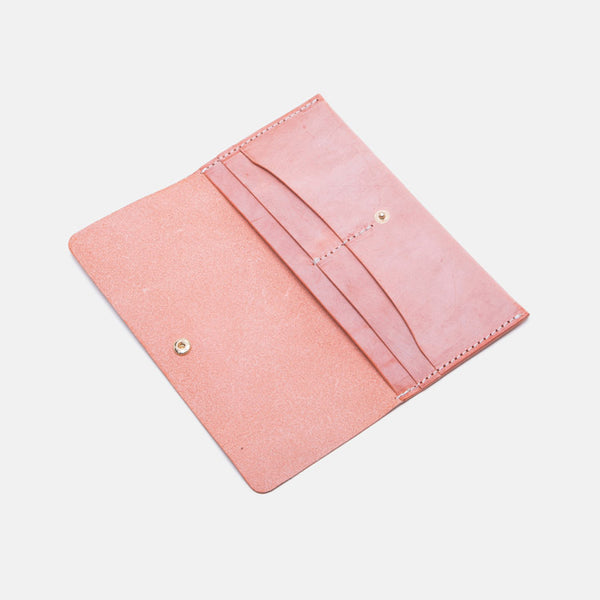 Women's Pink Leather Billfolds Long Wallet Purse Ladies Leather Wallets