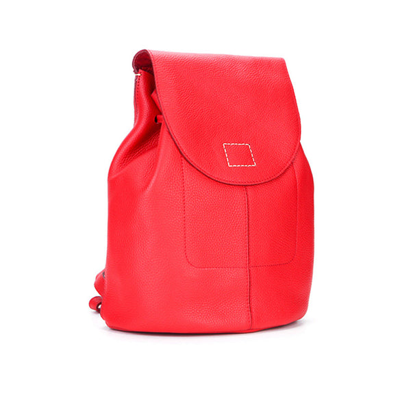 Women's Red Leather Backpack Bag Purse Small Stylish Backpack Handbag for Women