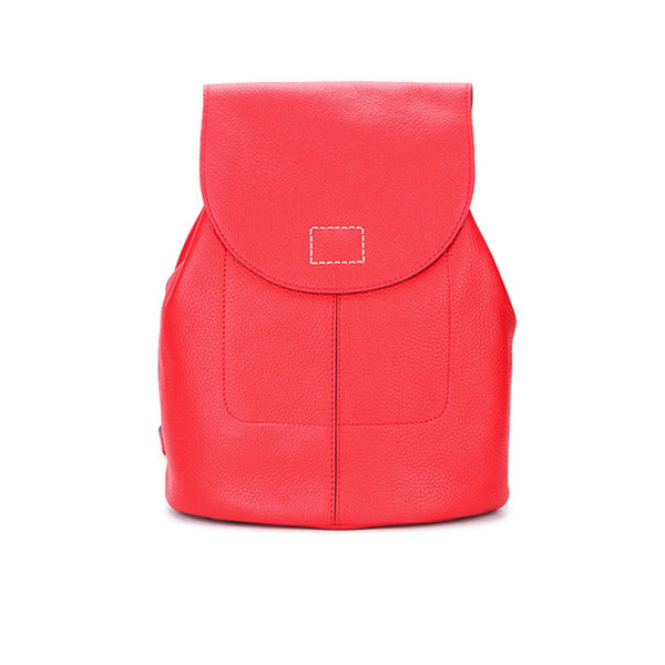 Women's Red Leather Backpack Bag Purse