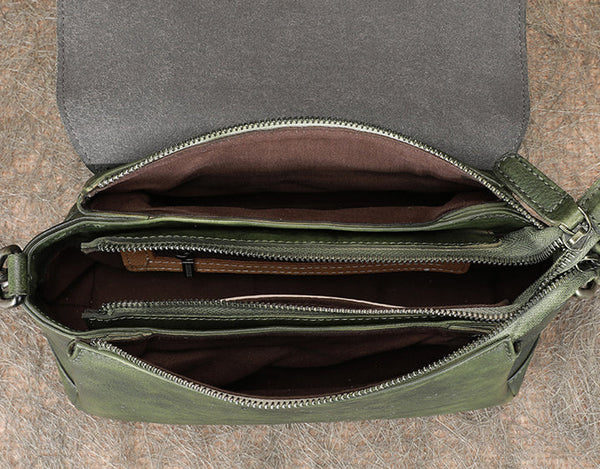 Women's Satchel Shoulder Bag Genuine Leather Crossbody Bags Inside