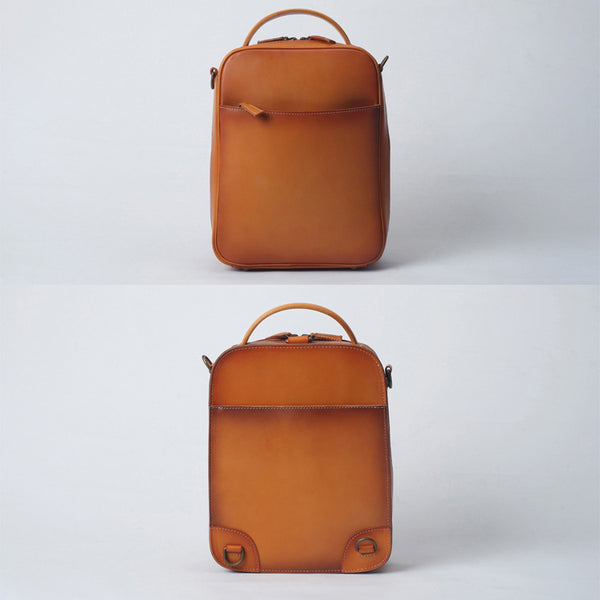 Women's Small Brown Leather Backpack Handbag Purse Shoulder Bag For Women Details