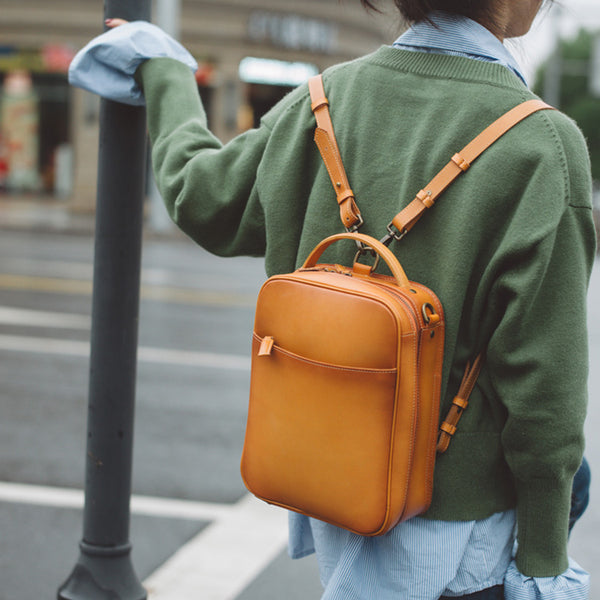 Women's Small Brown Leather Backpack Handbag Purse Shoulder Bag For Women best