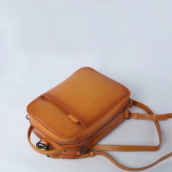 Women's Small Brown Leather Backpack Handbag Purse Shoulder Bag For Women funky
