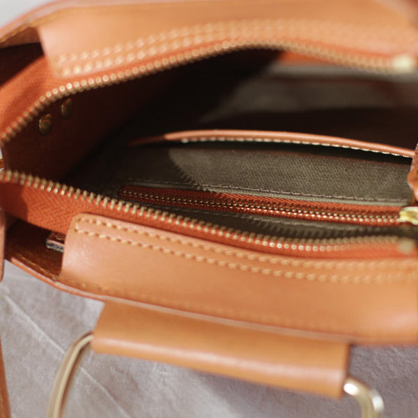  Women's Small Brown Leather Crossbody Tote Bags Purse Crossbody Handbags for Women Inside
